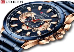 CURREN New Mens Watches Fashion Stainless Steel Sport Quartz Watch Men Chronograph Waterproof Wristwatch4488970