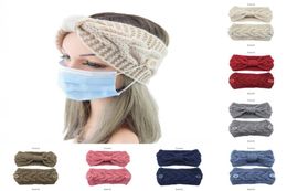 13 Styles Winter Knit Headband Ear Warmer Turban Button Hairband with Mask Head Wrap for Women Girls Fashion Yoga Sport Headbands 8364812