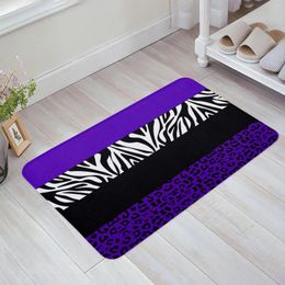 Carpets Purple Leopard Zebra Stripes Bathroom Bath Mat Carpet Bathtub Floor Rug Shower Room Doormat Kitchen Entrance Pad Home Decor