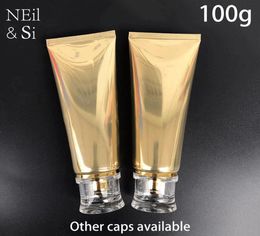 100ml Gold Plastic Soft Bottle 100g Cosmetic Facial Cleanser Cream Empty Squeeze Tube Shampoo Lotion Bottles 6531412