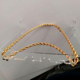 Real 24k Yellow Gold GF Diamond Cut ed Solid New Rope Chain XP Jewellery Fancy Original Picture Mens Thick 6mm4409698