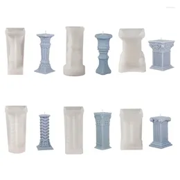 Baking Moulds 3D Roman Pillar Candle Mold Retro Column Shape Making Soap Wax Cake Mousse Craft Gift For Handmade Home Decoration