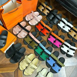 Slippers Chypre Sandal Designer Sliders Flip Flops Flat Sandals for Beach Comfort Calfskin Leather Natural Suede Goatskin in Brown and Black for Women and Men 35-46