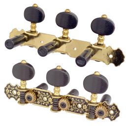 Cables 2pcs Gold&Black Plate Classical Guitar Strings Tuning Pegs Keys Tuners Musical Parts