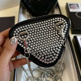 Wallet Designer Bag Purse Fashion Crossbody Bags Classic Rhinestone Card Holder Ladies Coin Purse Luxurys Chain Single Shoulder Tote Bag Brand Zipper Triangle Bag