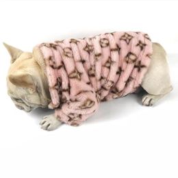 Luxury Designer Dog Clothing Pet Winter Brown Fur Coat Thickened Cat Coat Jackets Schnauzer French Bulldog Bomei Pet Clothing for Small Dogs Chihuahua Wholesale