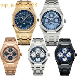 Relógios de moda de grife Man Assista Mens Wristwatch Calendário perpétuo Automático Relógios de pulso mecânicos 316L Aço inoxidável