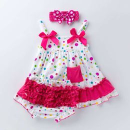 Baby Spring/summer New Strap Dress Fragmented Flower Princess Dress PP Pants Set Children's Dress for Girls