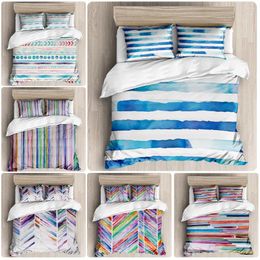 Bedding Sets Stripe Printing Duvet Cover 3-Piece Set Fashion Pillowcase Quilt Coloured