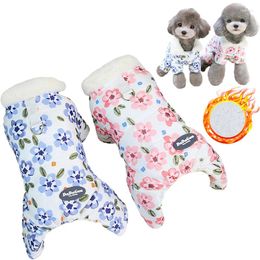 Dog Apparel Pretty Winter Jumpsuit Coat Super Warm Clothes For Small Medium Dogs Puppy Overalls Poodle Chihuahua Onesie Pet Clothing