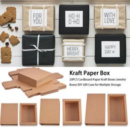 Gift Wrap 20PCS Cardboard Paper Kraft Boxes Jewelry DIY Case For Storage Leather Drawer Carton Gifts Packing Box