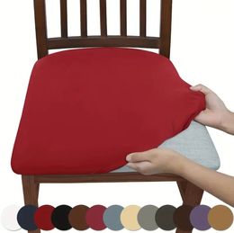 Wholesale 4pcs/set Solid Colour Brushed High Elastic Chair Cover, SimpleSoft And Comfortable Chair Seat Cover, Dust-proof And Dirt-resistant Chair Slipcover