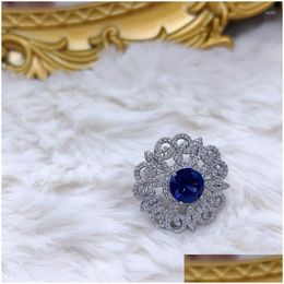 Cluster Rings Luxury High-End Sense Of Openwork Court Style Ring Fashion Elegant Temperament Hand Accessories For Women Fine Jewelry D Dhhpa