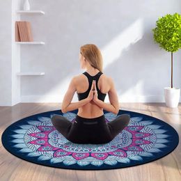 Carpets Printing Round Floor Mat Tapetes Datura Meditation Cushion Rug Yoga Pilates Carpet Natural Rubber Velvet 140cm