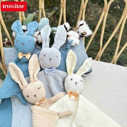 Bibbs Burp Tygs Nyfödda baby Soothe Fight Handduk Bunny Children Bibbs Sleeping Dolls Soft Handduk Baby Facecloth Bath Handduk Barn mode Sleep Toy Y240415Y240417YGK