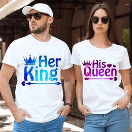 Women's T Shirts Shirt For Couple Y2k Top Mens Tee Vintage Women Clothing Matching Clothes Summer Tshirt