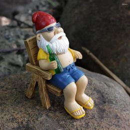 Garden Decorations Outdoor Santa Ornament Cute Resin Craft Chair Dwarf Gnome Figure Figurine Statue Sculpture Yard Lawn Desktop Decoration