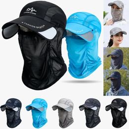 Cycling Caps Outdoor Sun Hat Retractable Brim Multifunctional Sunblock Cap Protection Solid Colour UPF 50 Sunscreen Fishing