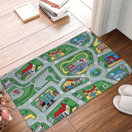 Carpets Car City Carpet Road Rug 90s Nostalgic Toy Game Bathroom Mat Home Doormat Living Room Balcony