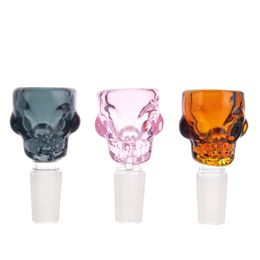 2.3inch Various Colours Skull Pattern 14mm 18mm Glass Bowl Smoking Accessories for Dab Rig Water Bong PT461