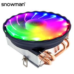 SNOWMAN 4 Heat Pipes CPU Cooler RGB 120mm PWM 4 Pin PC Radiator quiet Intel LGA 2011 1700 1150 1151 1155 AM3 CPU Cooling Fan 240314