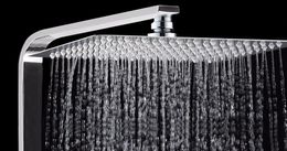 2mm Thin 12 Inch Square Rotatable Bathroom Rainfall Showerhead Super Pressurized Square Top Spray Shower Head Chrome Finish4940718