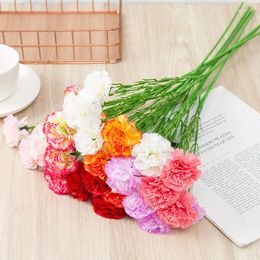 Decorative Flowers 5 Heads Carnation Artificial Bouquet Hydrangea For Home Romantic Wedding Decoration Silk Fake Flower Mother's Day Gift