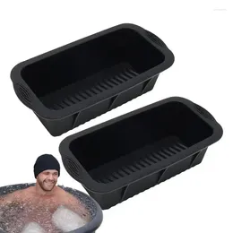 Baking Moulds 2Pcs Extra Large Ice Mould Silicone Reusable Big Cube Block Tray Dishwasher Safe Maker Container For Bath