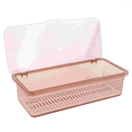 Kitchen Storage Utensil Chopsticks Holder Basket: Drainer Rack With Transparent Lid Tableware Organizer Box Cutlery