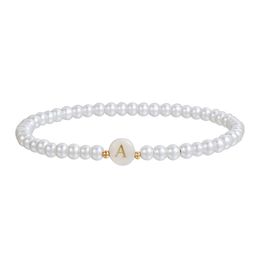 Beaded Designer Jewellery Classic Heart Diamond Shape A-Z Initial Letter Women Gold Chain Temperament 4Mm Stone Handmade Bracelet For Gi Dh0Fg