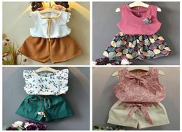 Kids Designer Clothes Girls Floral Tops Loose Shorts 2PCS Sets Sleeveless Girl Outfits Boutique Kids Clothing 7 Designs YW41658420816