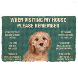 Carpets Please Remember Cavoodle Dog House Rules Custom Doormat Decor 3D Print Animal Floor Door Mat Non-Slip Drop