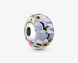 New Arrival 925 Sterling Silver Enchanted Garden Murano Glass Beads Charm Fit Original European Charm Bracelet Fashion Jewelry Accessories8587890