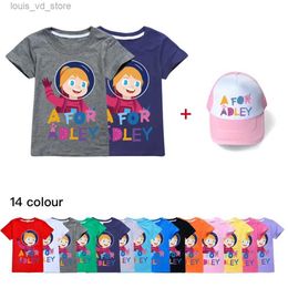 Clothing Sets Summer Kids Clothes A for Adley Boys Girls Anime T Shirt Cartoon Casual Cosplay Children Short-sleeved Cotton T-shirt Cap Hat T240415