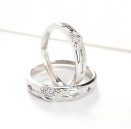 Couple Rings S925 Sterling Silver Jewellery One Arrow Wear Heart Lovers Ring Hollow Out Drill Opening Korean Version Simple5622668