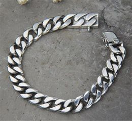 Miami Cuban Chain Bracelet Men 925 Sterling Silver Curb Chain Link Bracelet Biker Hippie Hip Hop Men Jewellery Party Gifts99826445635370