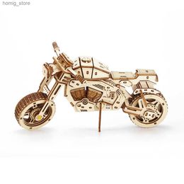 3D Puzzles 3d Wooden Motorbike Puzzle Toys Child Adult Assembly Blocks To Build DIY Off-road Motorcycle Car Model for Desk Decoration Y240415