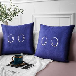 Pillow 2 Pack Suede Solid Color Creative Eye Pattern Decorative Square Throw Covers For Sofa Bedroom Car