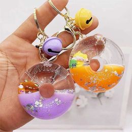 Keychains Lanyards Cartoon Sunshine Beach Bear and Rabbit Swim Ring Oil Keychain Pendant Couple Key Chain Ornament Gifts Wholesale