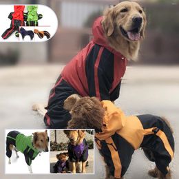 Dog Apparel Pet Raincoat Large Hooded Jumpsuit Dogs Waterproof Coat Water Resistant Clothes For Cats Jacket Supplies