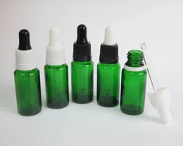 Storage Bottles Wholesale 100 Pcs Empty 15 Ml Green Glass Jars Reagent Dropper 15ml Liquid Pipette