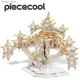 3D Puzzles Piececool Model Building Kits The Moon Palace 3D Puzzle Metal Assembly Model Kits Jigsaw Toy DIY Brain Teaser for Adult Gift Y240415