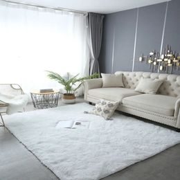 Furry Carpet Living Room Mat Modern Bedroom Nordic Style Decoration Large Size Black Grey White Non Slip Childrens Rugs 240329