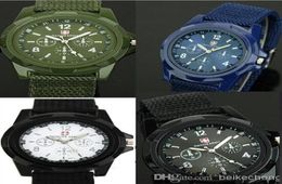 Whole 600pcslot Mix 4colors Cool Summer Men Sport Military Army Pilot Fabric Strap Sports Men Gemius Army Watch SA0068346345