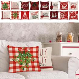 Pillow Christmas Throw Cover Zipper Design Slips Breathable Soft Pillowcases Comfortable Bedding