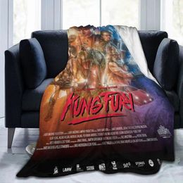 Blankets Sofa Decor Martial Arts Comedy Kung Fury Throw Blanket Suprise Gifts Super Soft Flannel Fleece