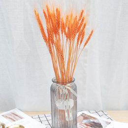 Decorative Flowers 25pcs Home Decor Dried Flower Bouquet Orange Wheat Rye Bunch Wedding Party Artificial Festive & Supplies