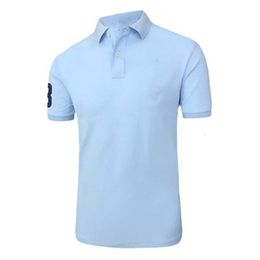 Summer Men RL Big Pony 100%Cotton Leisure Fashion Top Tees Men Short Sleeve Elegant Classic Horse Polo Shirt Luxury Designer Golf Clothes