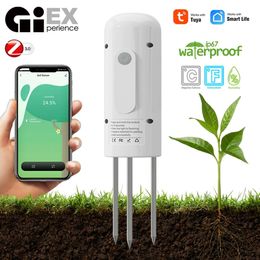 ZIGBEE Plant Monitor Outdoor Soil Temperature Meter Moisture Humidity Tester Sensor Garden Automation Irrigation TUYA Detector 240415
