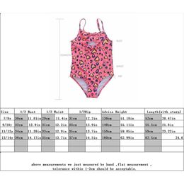 One-Pieces Red Leopar Girls Kids One Piece Swimsuit Swimwear Summer Children Teen Students Hollow Out Bow Deco Beach Swimming Bathing Suit Y240412Y240417HWNA